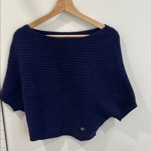 Christian Dior Navy Knit Poncho